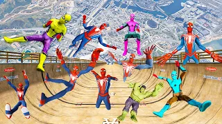 Team Spiderman vs Longest Ramp in GTA 5 - Jumping from Highest in GTA 5  Compilation