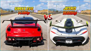 FH5 DRAG RACE - Koenigsegg Jesko Vs Ferrari 599xx Evo