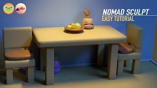 Nomad Sculpt Tutorial: EASY Table & Chairs Interior