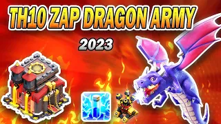 TH10 Zap Dragon Attack Strategy 2023 | Town Hall 10 Powerful Dragon Attack (Clash of Clans)