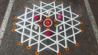 ఐశ్వర్య లక్ష్మి ముగ్గు //  Aishwarya Lakshmi  rangoli//Friday special design rangoli