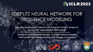 ICLR2023 - TOEPLITZ NEURAL NETWORK FOR SEQUENCE MODELING