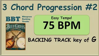 3 Chord Bluegrass Progression in G backing track 75bpm