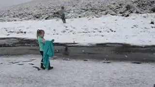 Playing in the snow on the Desert Road