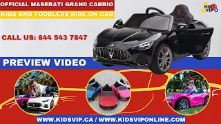KIDSVIP Amazing Maserati Gran Cabrio Ride On Car for Kids and Toddlers is finally HERE!