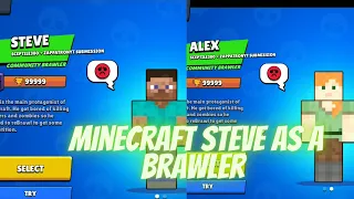 Minecraft Steve as a brawler in brawl stars