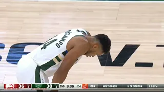 😨Giannis Antetokounmpo MAKES CROWD silence after ALMOST got serious ankle injury 😱😱