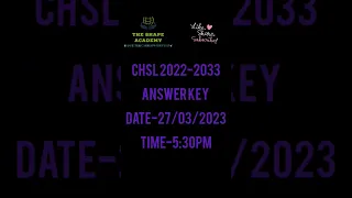 #ssc #sscchsl SSC CHSL 2022-2023 ANSWER KEY DATE...