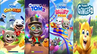 My Talking Tom 2 vs My Talking Ginger vs Talking Tom Gold Run vs Talking Tom Blast Park Gameplay