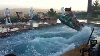 Amazing Jet Ski flips in a swimming pool! By the great Mubasher khan
