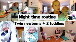 night time routine with newborn twins and toddlers  evening routine with newborn twins