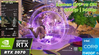 Fortnite | RTX 3070 | Lumen OFF vs Lumen ON(Unreal Engine 5.1) | Max Settings | 1080p - 1440p