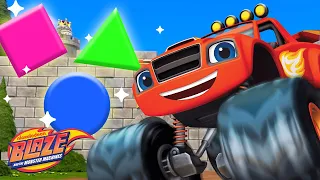 Blaze Shape Game #9 Blaze Rescues a Speeding Knight! w/ AJ & Gabby | Blaze And The Monster Machines