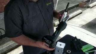 Greenlee LS100 Intelli-Punch in action.