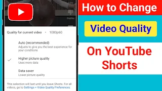 How to Change Video Quality On YouTube Shorts 2024 | Change YouTube Shorts Video Quality
