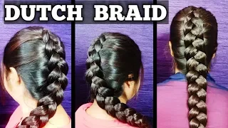 How To : Basic Dutch Braid Hairstyles | Reverse French Braid Hairstyle | Jayeeta |