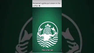 What the Starbucks logo looks like from behind😱😱💀