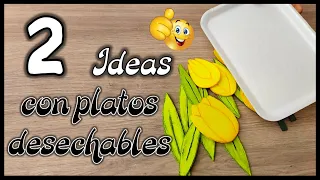 2 HERMOSAS IDEAS CON PLATOS DESECHABLES - Manualidades para el hogar - Crafts for the home