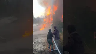 村で家事になりました       実況中継します‼️