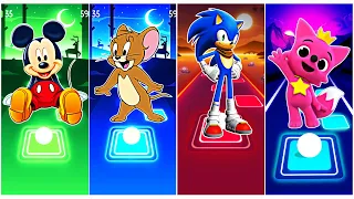 Mickey Mouse 🆚 Tom and Jerry 🆚 Sonic 🆚 Pinkfong 🎶Tiles Hop EDM Rush