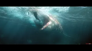 Лысый охотится на мегалодона.   Мег: Монстр глубины The Meg