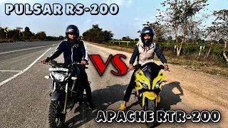 Pulsar Rs 200 V/S Apache Rtr 200 4v Drag Race Comparison | Garvesh Vlogs