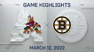 NHL Highlights | Coyotes vs. Bruins - Mar 12, 2022