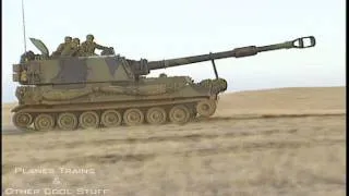 1RCHA M109SP 155mm guns, April 1995 - pure sound