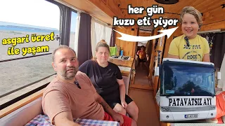 Tekerlekli evde yaşayan İLGİNÇ AİLE ! "2 yıldır Asgari ücret ile geçiniyoruz." (Otobüs Karavan)