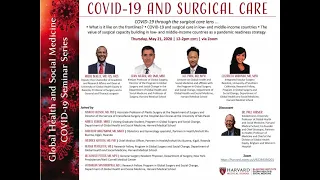 Department of Global Health and Social Medicine Webinar: PGSSC COVID 19 and Surgical Care