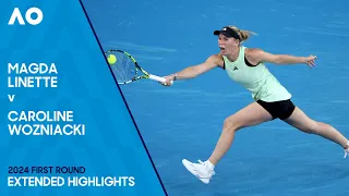 Magda Linette v Caroline Wozniacki Extended Highlights | Australian Open 2024 First Round