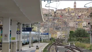 Italy/Sicily: FS Trenitalia Class E464 loco leaves Termini Imerese on a service to Palermo Centrale