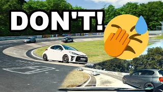 Inconsiderate people on and around the Nürburgring! GR Yaris close calls [ft. M140i, GT3, M2 Comp]