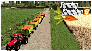 RUNNING THE 6 CART CARROT ROAD TRAIN | Hazzard County, Roleplay | Farming Simulator 19