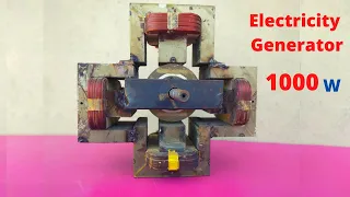 I Make Electric Generator from Microwave Transformer Real Electricity Generator By Multi Electric