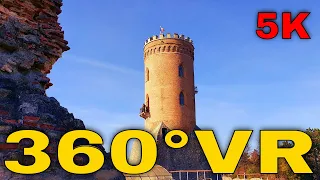 360° VR Chindia Tower Objects Of Vlad The Impaler Visit Targoviste Romania 5K 3D Virtual Reality 4K