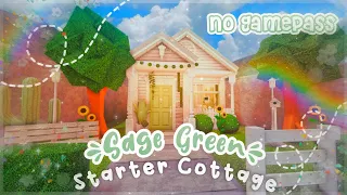 No Gamepass Sage Green Hillside Starter Cottage I Speedbuild and Tour - iTapixca Builds