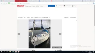 Поиск яхты (парусной лодки) в Швеции по сайту blocket.se