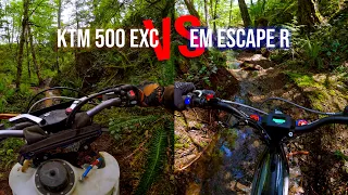 First Impressions: Electric Motion Escape R - VS - KTM 500 in the Woods / Single Track
