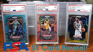 51 Card PSA Monopoly Prizm Basketball Reveal! Black 1/1! Black Gold! LeBron! Luka! Curry! Embiid!