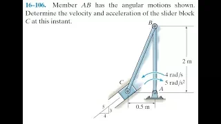Lecture 16 - Example 2: Relative Motion Analysis - Acceleration