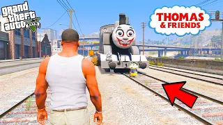 Franklin First Black Thomas Train Experience With Shinchan in GTA 5 | Try To Stop Train in GTA 5