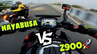 HAYABUSA vs Z900 🔥 | CRAZY PUBLIC REACTION'S ON SUPERBIKES 😍| Street Race🚀