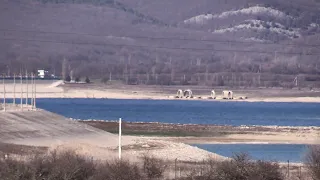 Чернореченское водохранилище - состояние на начало марта 2021 - видео издалека