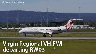 Virgin Australia Regional Airlines (VH-FWI) departing RW03 at Perth Airport.