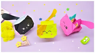 КОТИК КОРОБОЧКА из бумаги | Оригами Котик | Канцелярия для школы | DIY Origami Paper Cat Box