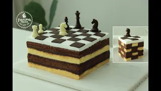 Checkmate! Cotton Soft Checkerboard Cake | Vanilla Sponge Cake | Chocolate Sponge Cake Recipe