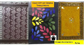 Easy DIY Of Dining Table Mats / Using Handmade sheets