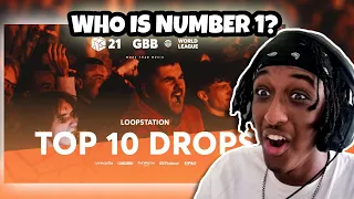 TOP 10 DROPS 😱 Solo Loopstation | GRAND BEATBOX BATTLE 2021 | YOLOW Beatbox Reaction