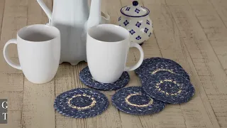 Great Falls Blue Jute Tabletop - Trivets, Coaters, Placemats, Chair Pads, Stair Treads